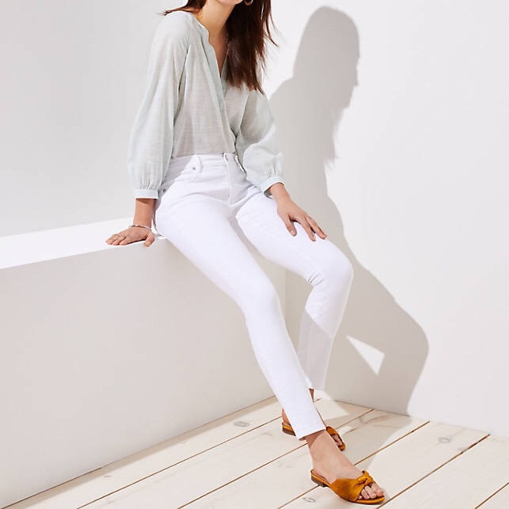 Ann Taylor Loft White Denim Modern Skinny Jeans